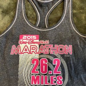 runDisney Gray & Pink 2015 Walt Disney World Marathon Athletic Tank
